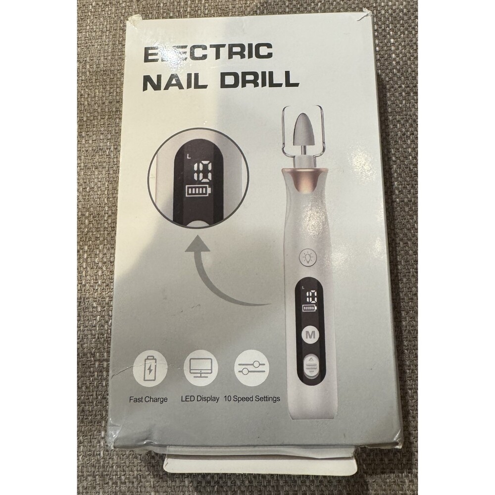 Electric Nail Drill, Cordless 2000 mAh Rechargeable Portable Nail File 12 in 1